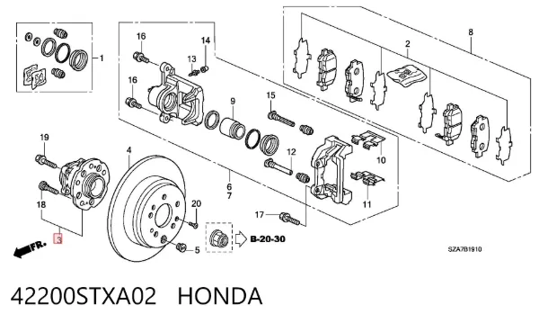 Cubo de rueda trasero 42200STXA02 Honda