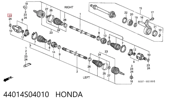 Junta homocinetica 44014S04010 Honda