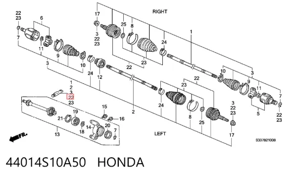 Junta homocinetica 44014S10A50 Honda