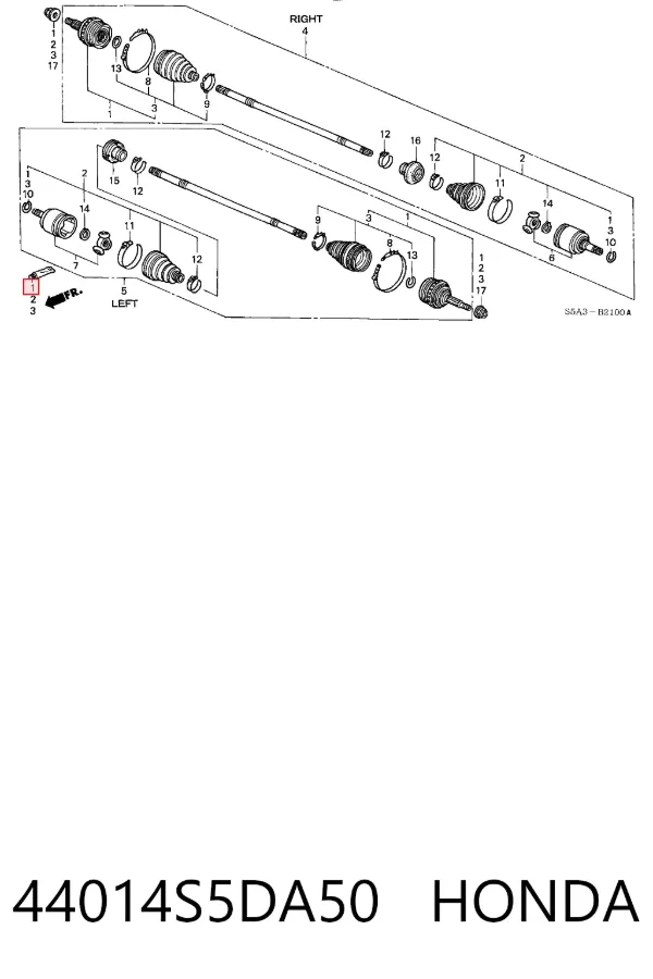 Junta homocinetica 44014S5DA50 Honda