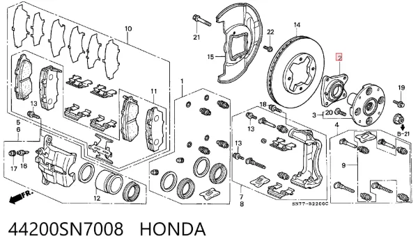 Cojinete de rueda delantero 44200SN7008 Honda
