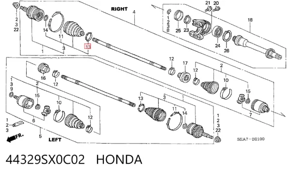  44329SX0C02 Honda