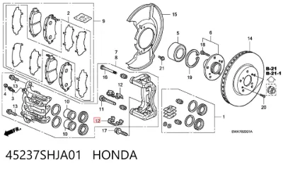 Muelle de las zapatas de freno traseras de tambor HONDA 45237SHJA01