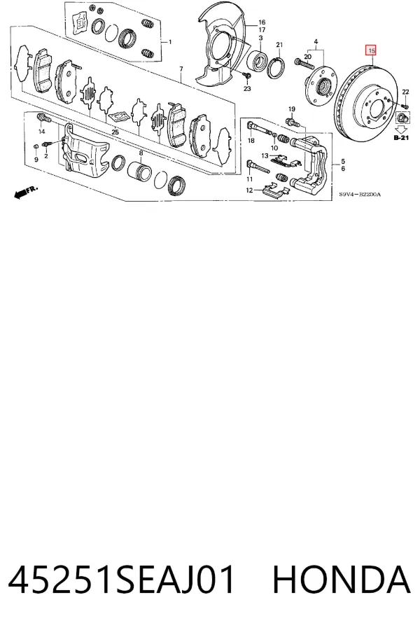 Disco de freno 45251SEAJ01 Honda