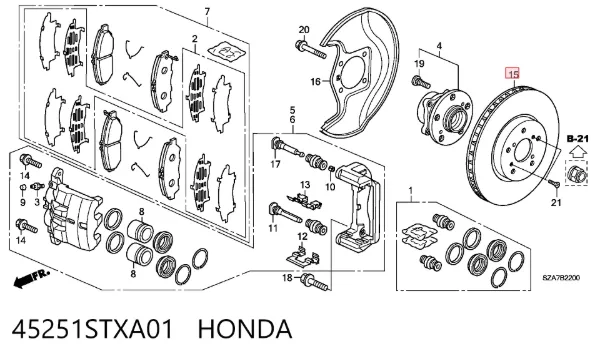 Disco de freno 45251STXA01 Honda