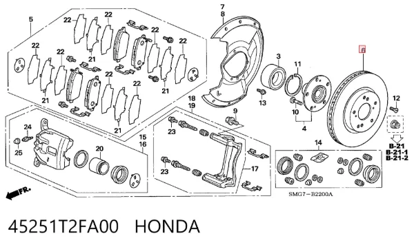 Disco de freno 45251T2FA00 Honda