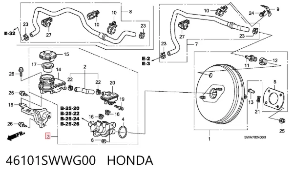 Cilindro maestro de frenos Honda CR-V III