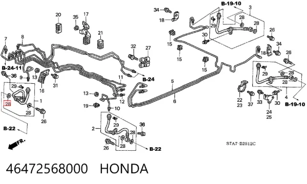 Latiguillos de freno delantero izquierdo 46472568000 Honda