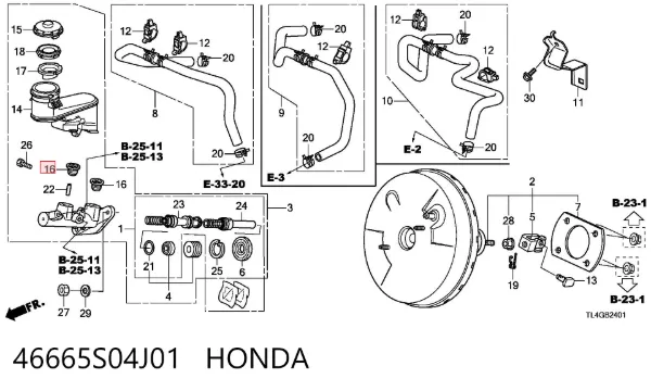  46665S04J01 Honda