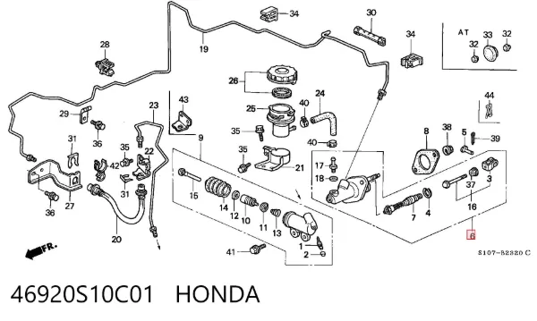 Cilindro maestro de embrague 46920S10C01 Honda