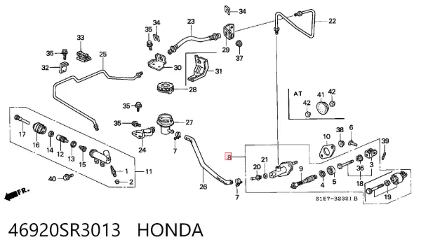 Cilindro maestro de embrague 46920SR3013 Honda