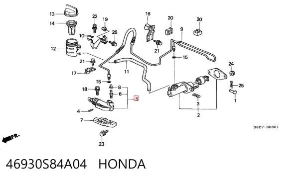 Bombin de embrague 46930S84A04 Honda