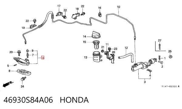 Bombin de embrague 46930S84A06 Honda