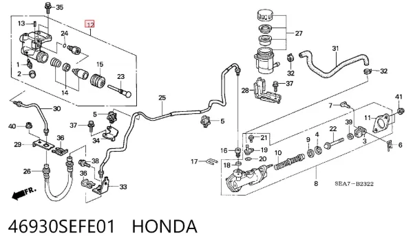 Bombin de embrague 46930SEFE01 Honda