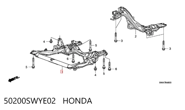 Puente delantero 50200SWYE02 Honda