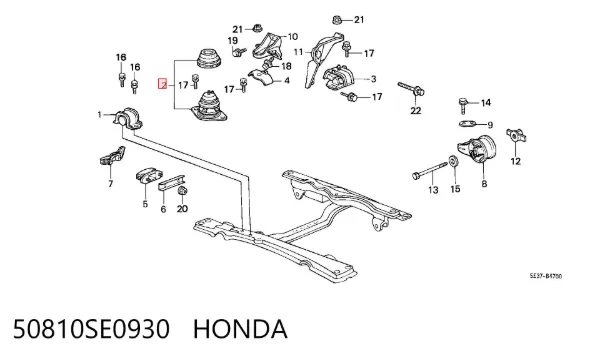 Soporte de motor delantero Honda Accord III