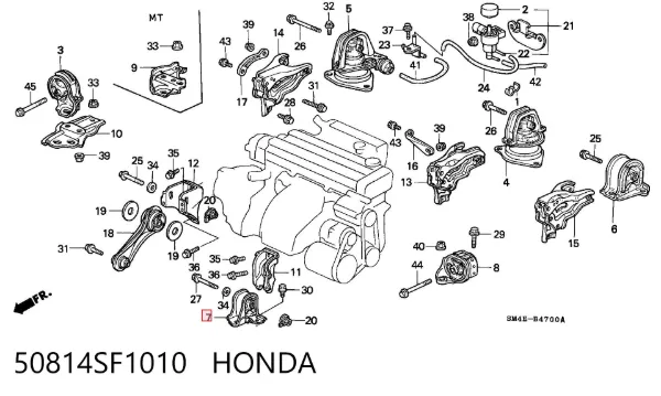 Soporte de motor delantero 50814SF1010 Honda