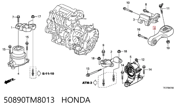  50890TM8013 Honda