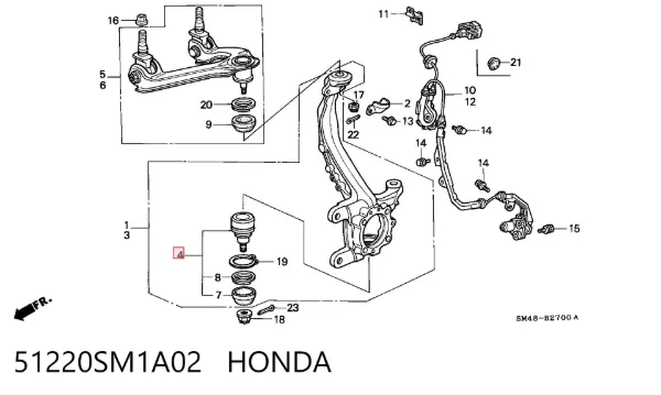 Rótula inferior de suspensión 51220SM1A02 Honda