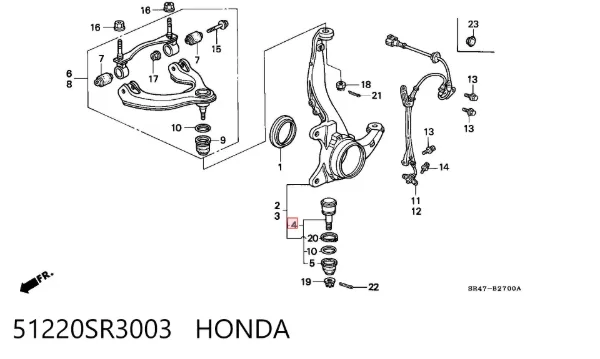 Rótula inferior de suspensión 51220SR3003 Honda