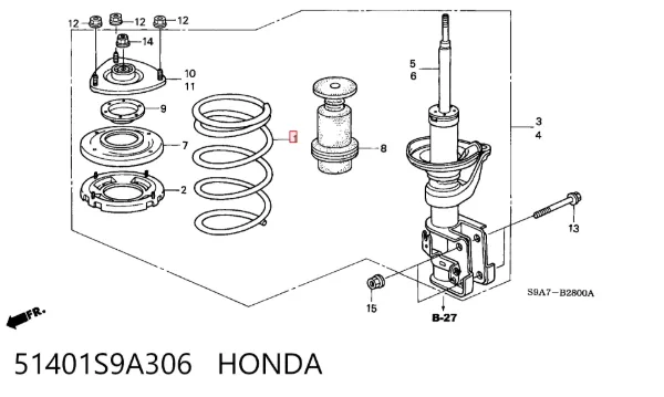 Muelle delantero 51401S9A306 Honda
