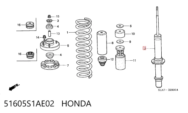 Amortiguador 51605S1AE02 Honda