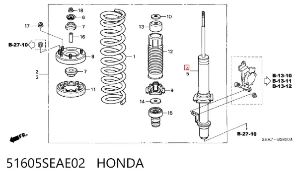Amortiguador 51605SEAE02 Honda