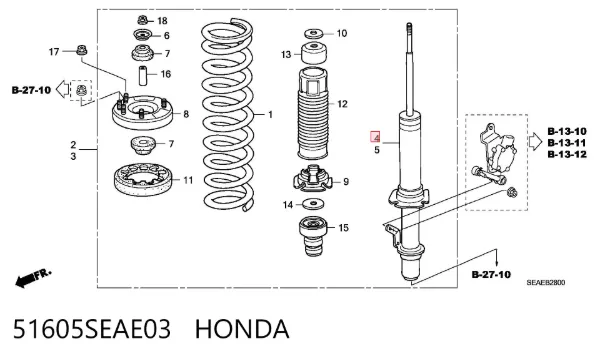 Amortiguador 51605SEAE03 Honda