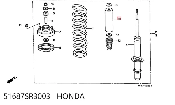Tope de amortiguador delantero 51687SR3003 Honda