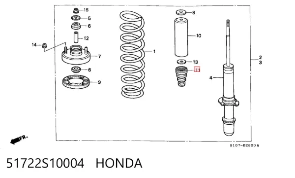 Tope de amortiguador delantero 51722S10004 Honda