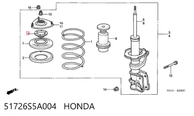 Rodamiento de soporte del amortiguador delantero HONDA 51726S5A004