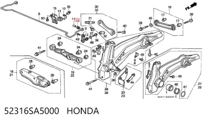 Buje de la bieleta estabilizadora trasera HONDA 52316SA5000