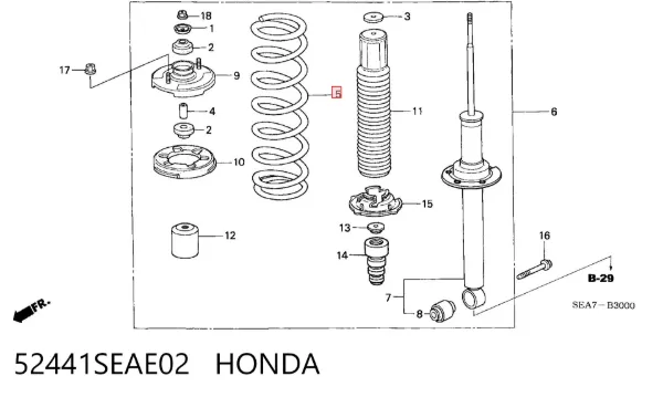 Muelle 52441SEAE02 Honda