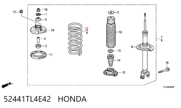 Muelle 52441TL4E42 Honda
