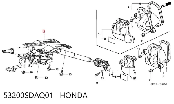 Columna dirección 53200SDAQ01 Honda
