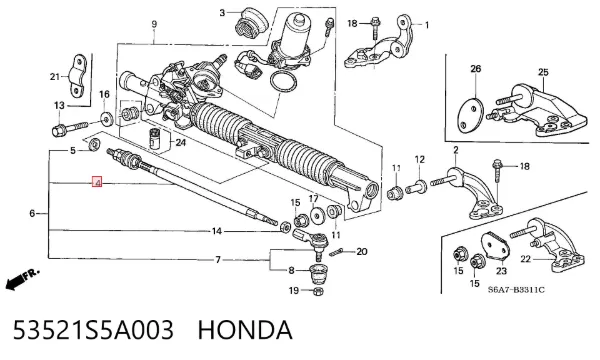Barra de acoplamiento 53521S5A003 Honda