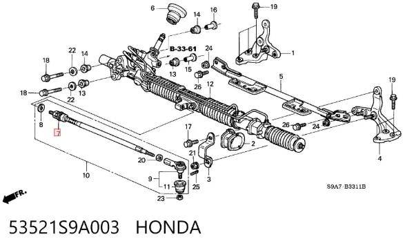 Barra de acoplamiento 53521S9A003 Honda