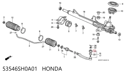 Guardapolvo de rótula de dirección HONDA 53546SH0A01