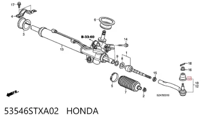 Guardapolvo de rótula de dirección HONDA 53546STXA02
