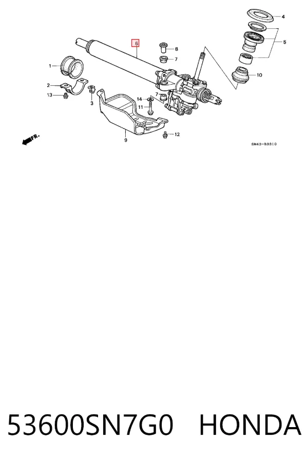 Cremallera de dirección 53600SN7G0 Honda