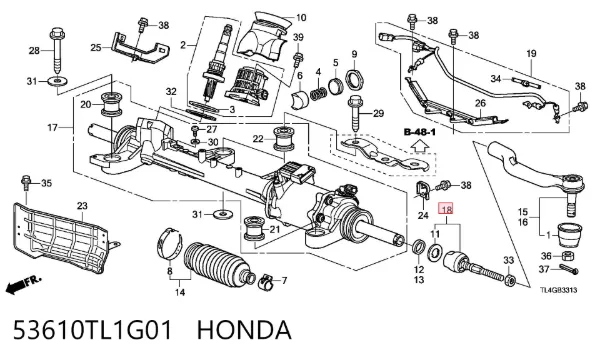 Barra de acoplamiento 53610TL1G01 Honda