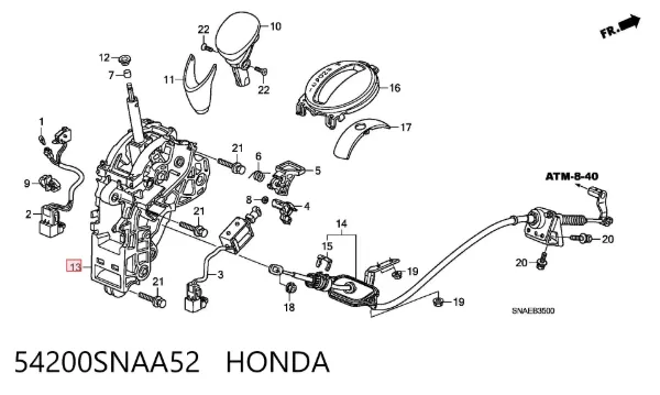 Palanca de cambios Honda Civic VIII
