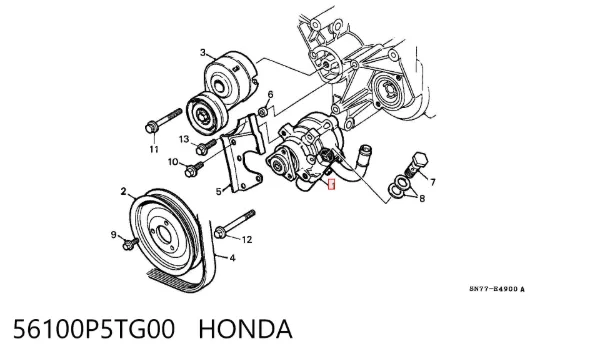 Bomba de dirección 56100P5TG00 Honda