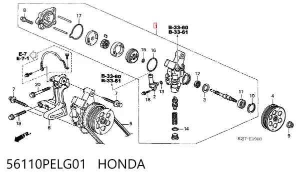 Bomba de dirección 56110PELG01 Honda