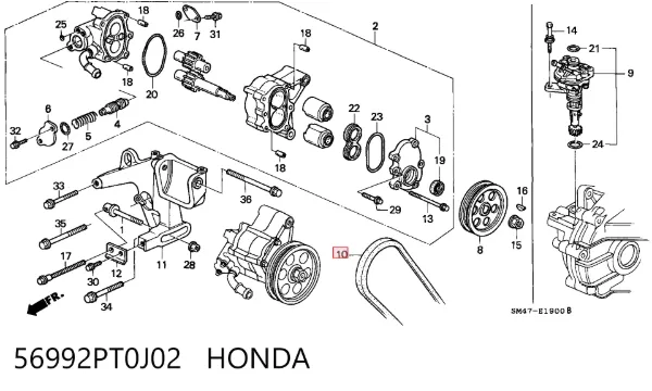 Correa de alternador 56992PT0J02 Honda