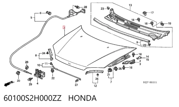 Capó 60100S2H000ZZ Honda