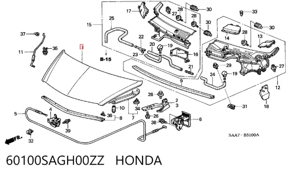 Capó 60100SAGH00ZZ Honda