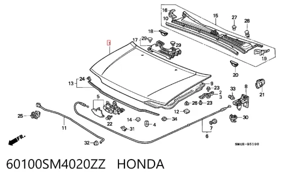 Capó 60100SM4020ZZ Honda