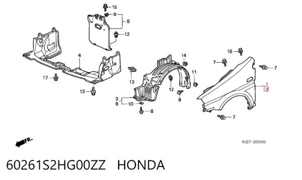 Aleta delantera izquierda Honda HR-V GH