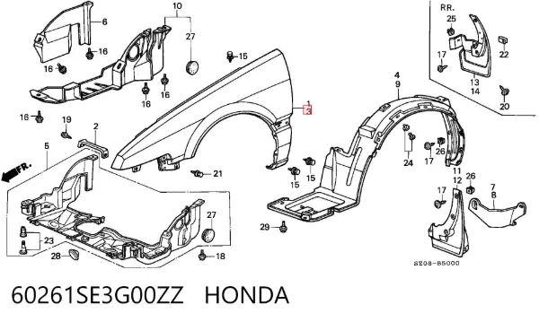Aleta delantera izquierda Honda Accord III